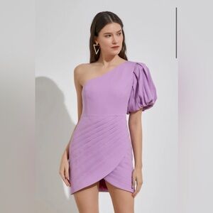 One shoulder ruffle dress